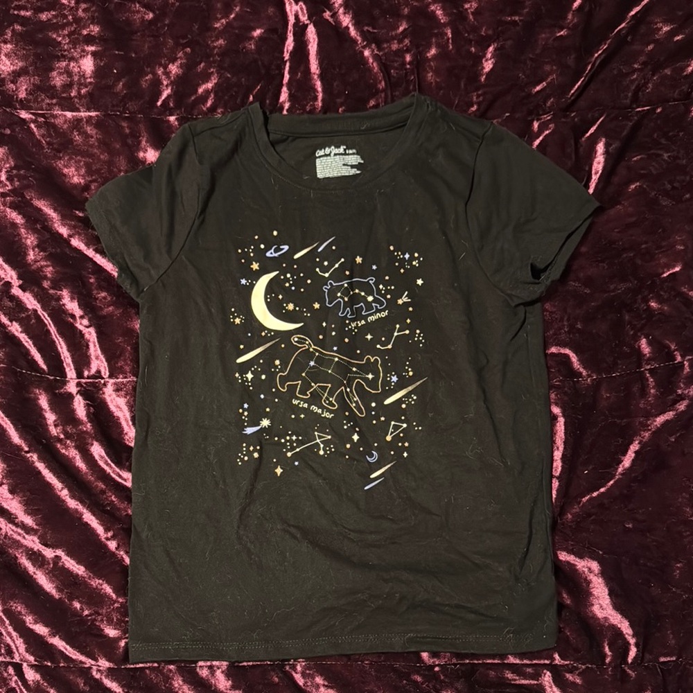 Cat & Jack Black Short Sleeve Graphic Tee